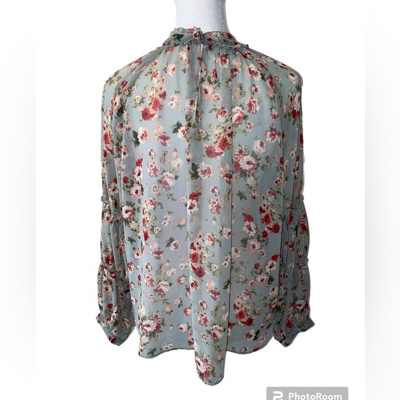 ZARA Floral Long Sleeve Top Size S - Picture 4 of 6